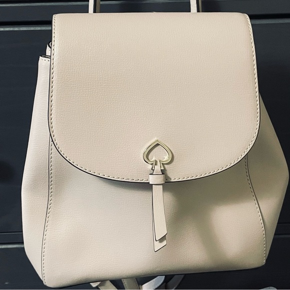 Kate Spade Adel Medium Flap Backpack in Warmbeige Leather WKRU6412 - Picture 3 of 13